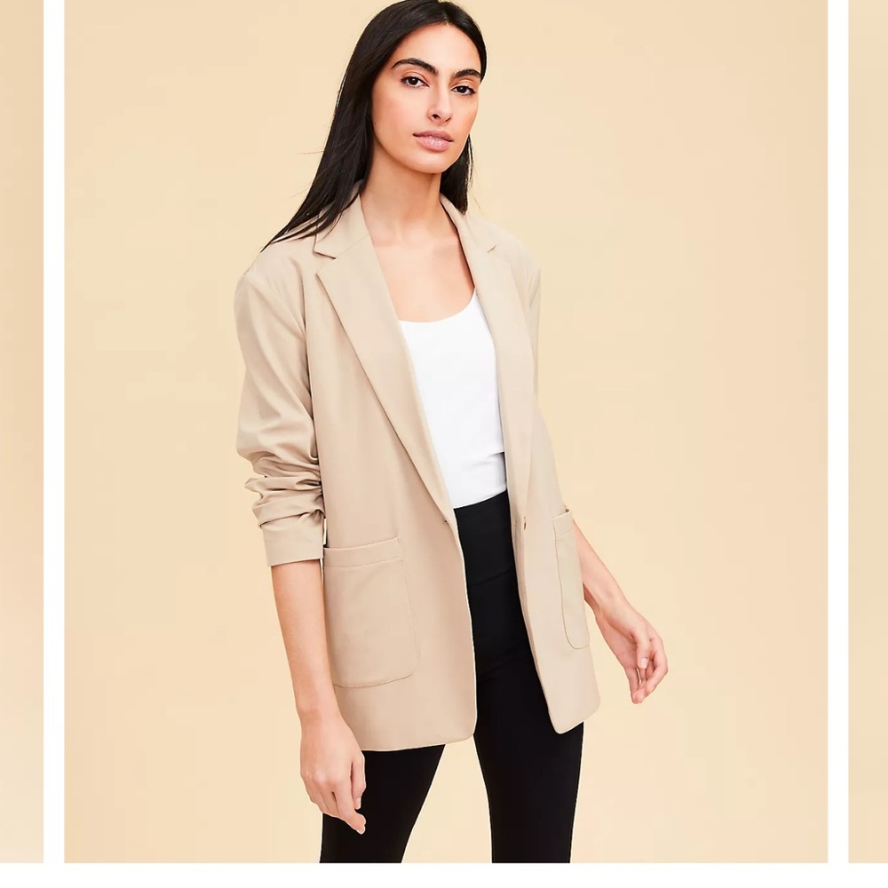 Spring close out sale!! Tan Tailored Blazer with Notched Lapels